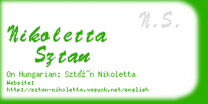 nikoletta sztan business card